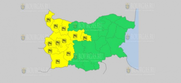 На 5-е января в Болгарии — ветреный Желтый код опасности