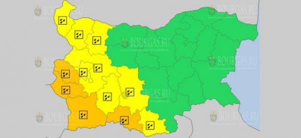 4-го января в Болгарии объявлен Оранжевый и Желтый коды опасности