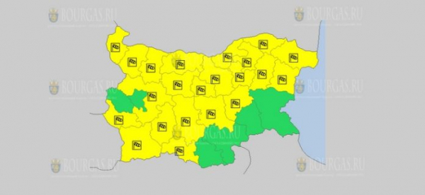 На 11 февраля в Болгарии — ветреный Желтый код опасности