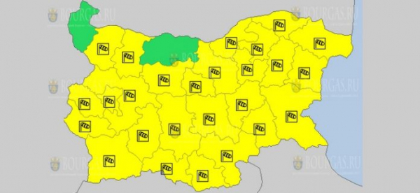 8-го февраля в Болгарии объявлен ветреный Желтый код опасности