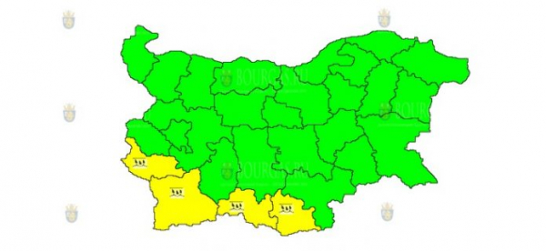 На 13-е ноября в Болгарии — дождевой Желтый код опасности