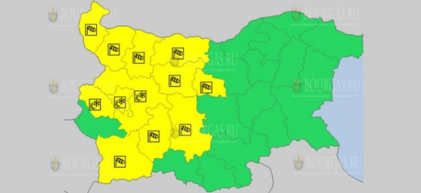 16-го марта в Болгарии объявлен Желтый код опасности