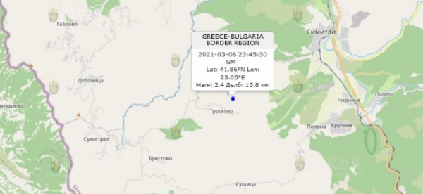 7 марта 2021 года на Юге Болгарии произошло землетрясение