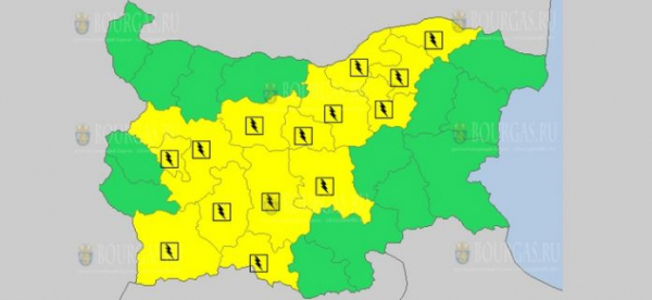 26-го мая в Болгарии объявлен Желтый код опасности