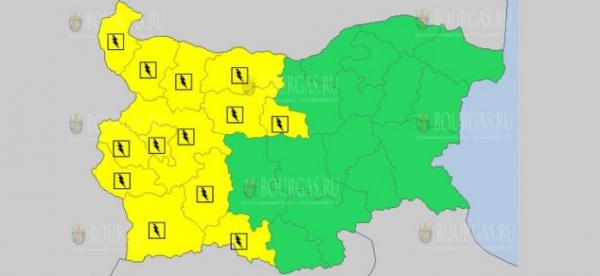 27-го мая в Болгарии объявлен Желтый код опасности