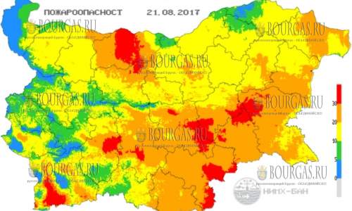21 августа 2017 года в Болгарии экстремальный индекс пожарной опасности