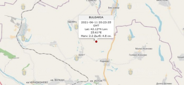 11 июня 2021 года в Болгарии произошло землетрясение