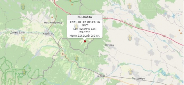 23 июля 2021 года в Болгарии произошло землетрясение