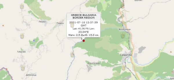 16 июля 2021 года в Болгарии произошло землетрясение