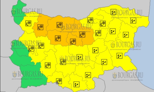 28 ноября в Болгарии — снежный и дождливый Желтый и Оранжевый коды опасности