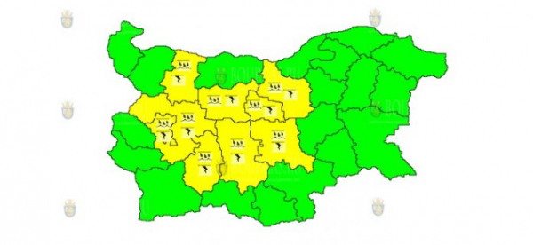 29 августа в Болгарии объявлен Желтый код опасности
