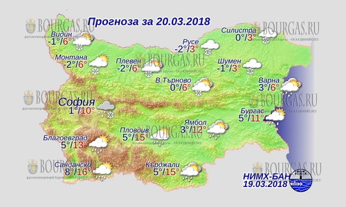 20 марта в Болгарии — днем +16, в Причерноморье +11°С