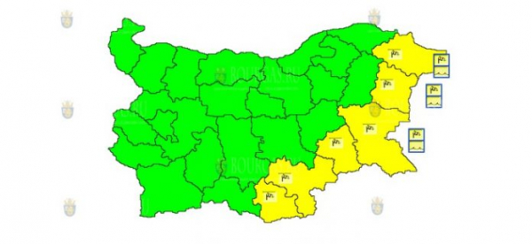 8 сентября в Болгарии объявлен Желтый код опасности