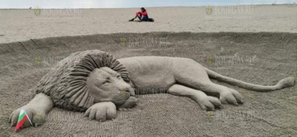На пляже в Бургасе появился огромный лев