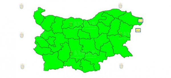 17 сентября в Болгарии объявлен Желтый код опасности