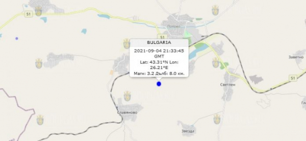 4 сентября 2021 года в Болгарии произошло землетрясение