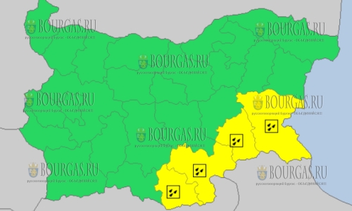 17 декабря в Болгарии — дождливый Желтый код опасности