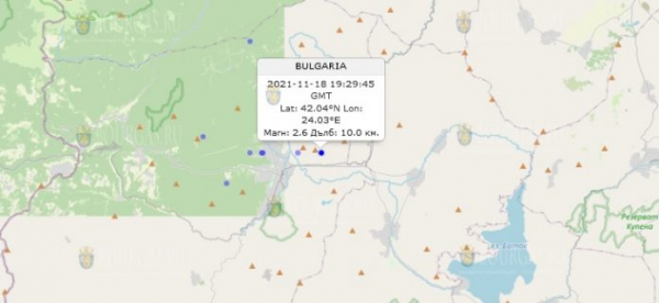 18 ноября 2021 года в Болгарии произошло сразу два землетрясения