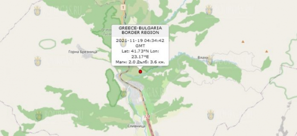 19 ноября 2021 года в Болгарии произошло землетрясение