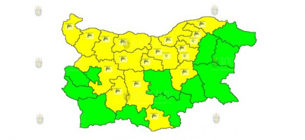 20 декабря в Болгарии объявлен ветреный Желтый код опасности