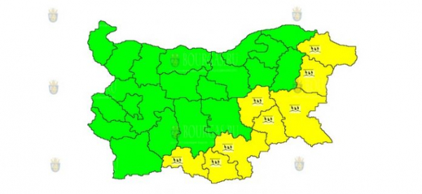29 декабря в Болгарии объявлен дождевой Желтый код опасности