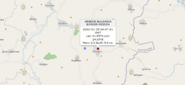25 января 2021 года в Болгарии произошли сразу 2 землетрясения