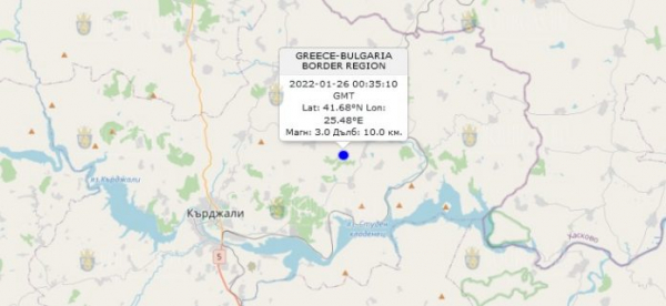 26 января 2021 года в Болгарии произошло землетрясение