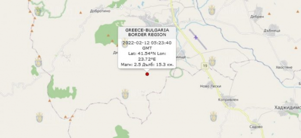 12 февраля 2021 года в Болгарии произошло землетрясение