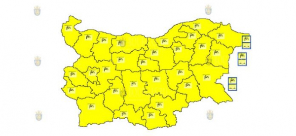 8 февраля в Болгарии объявлен ветреный Желтый код опасности