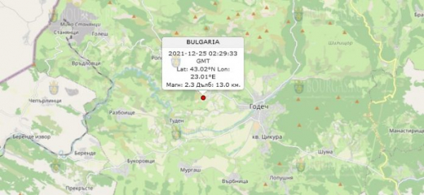 25 декабря 2021 года в Болгарии произошло землетрясение