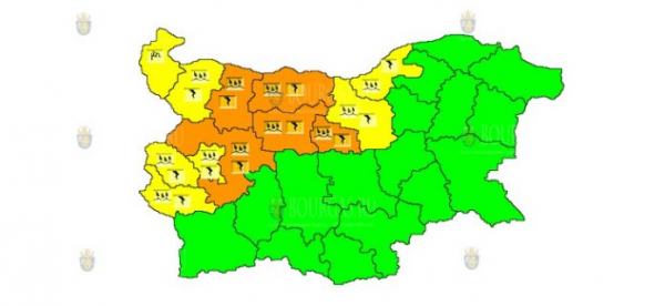 28 мая в Болгарии объявлен дождевой и грозовой Оранжевый и Оранжевый и Желтый кодыы опасности