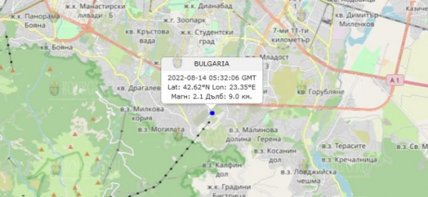 Землетрясение Болгария, 14 августа 2022 года в Болгарии произошло землетрясение
