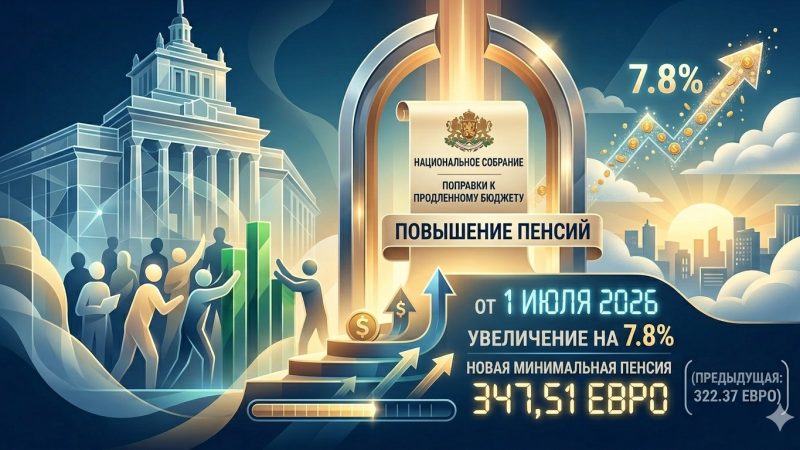 С 1 июля 2026 года минимальная пенсия в Болгарии составит 347,51 евро